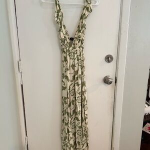 Floral Green Maxi Dress